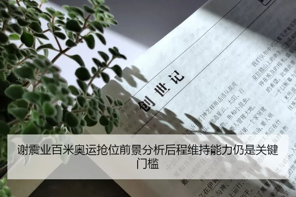 谢震业百米奥运抢位前景分析后程维持能力仍是关键门槛